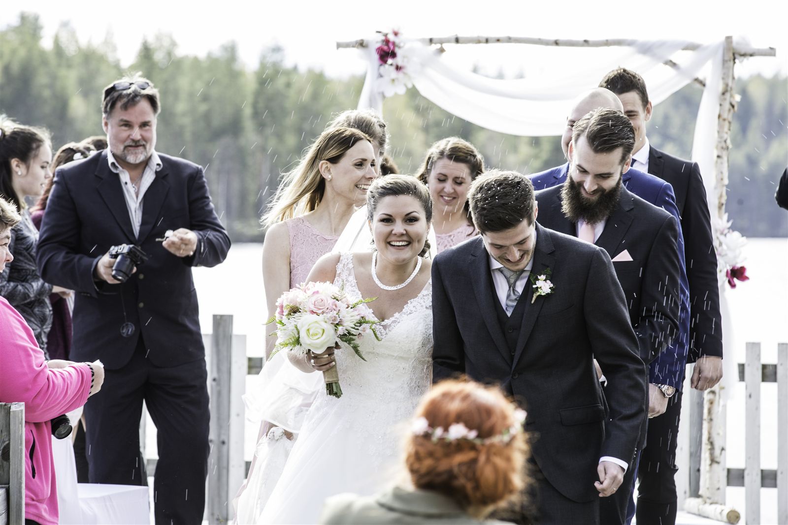 Summer wedding on the dock